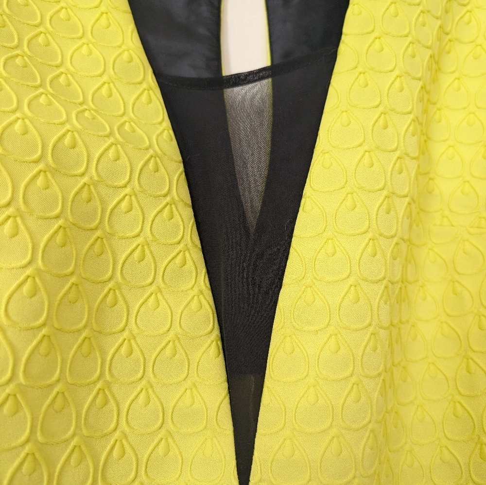 Asos Bright Yellow Textured Print Mini Dress - Picture 3 of 9